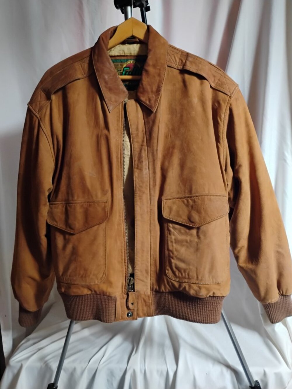 Vintage Brown Suede Flight Jacket – Pelle Cuir